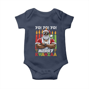 Merry Kwanzaa Baby Onesie Black Christmas African American Santa