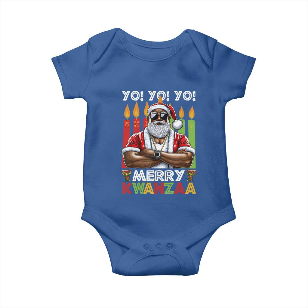 Merry Kwanzaa Baby Onesie Black Christmas African American Santa