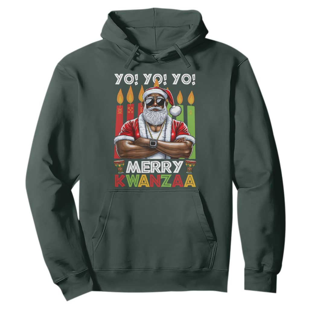 Merry Kwanzaa Hoodie Black Christmas African American Santa