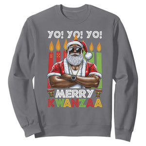 Merry Kwanzaa Sweatshirt Black Christmas African American Santa