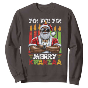 Merry Kwanzaa Sweatshirt Black Christmas African American Santa