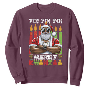 Merry Kwanzaa Sweatshirt Black Christmas African American Santa