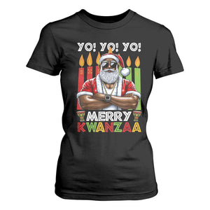Merry Kwanzaa T Shirt For Women Black Christmas African American Santa