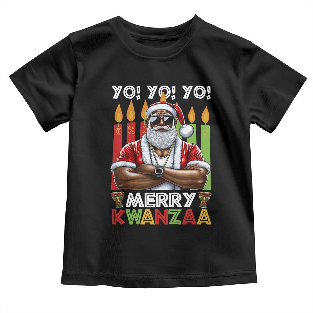 Merry Kwanzaa Toddler T Shirt Black Christmas African American Santa