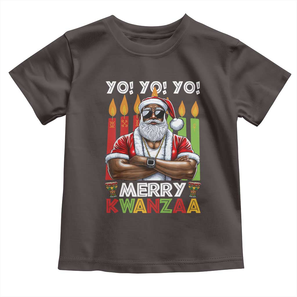 Merry Kwanzaa Toddler T Shirt Black Christmas African American Santa