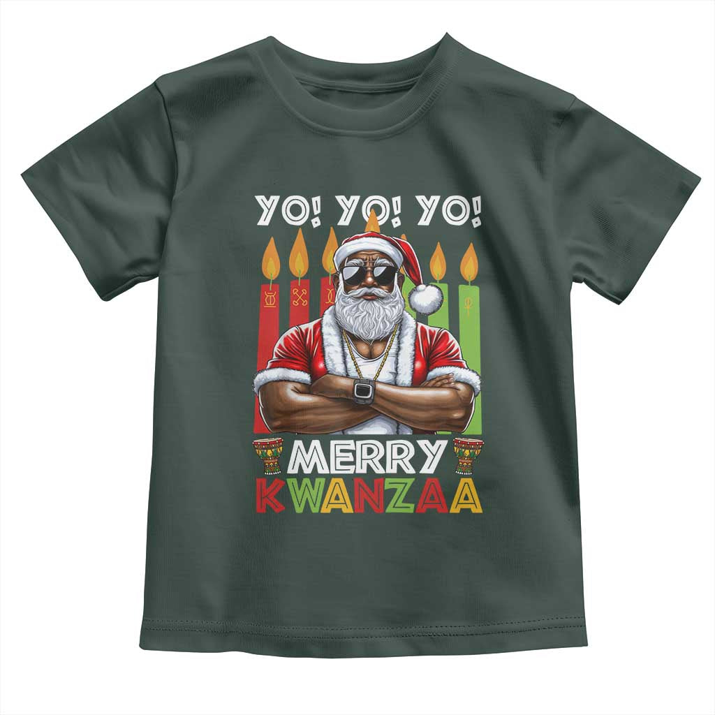 Merry Kwanzaa Toddler T Shirt Black Christmas African American Santa