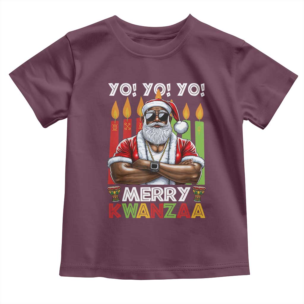 Merry Kwanzaa Toddler T Shirt Black Christmas African American Santa