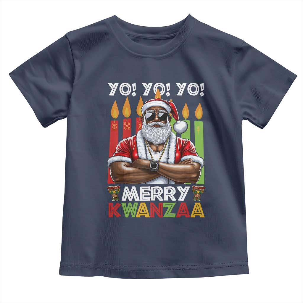 Merry Kwanzaa Toddler T Shirt Black Christmas African American Santa