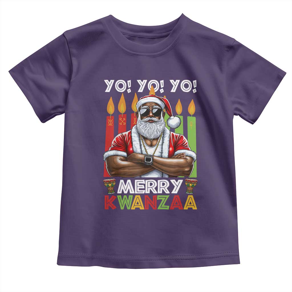 Merry Kwanzaa Toddler T Shirt Black Christmas African American Santa