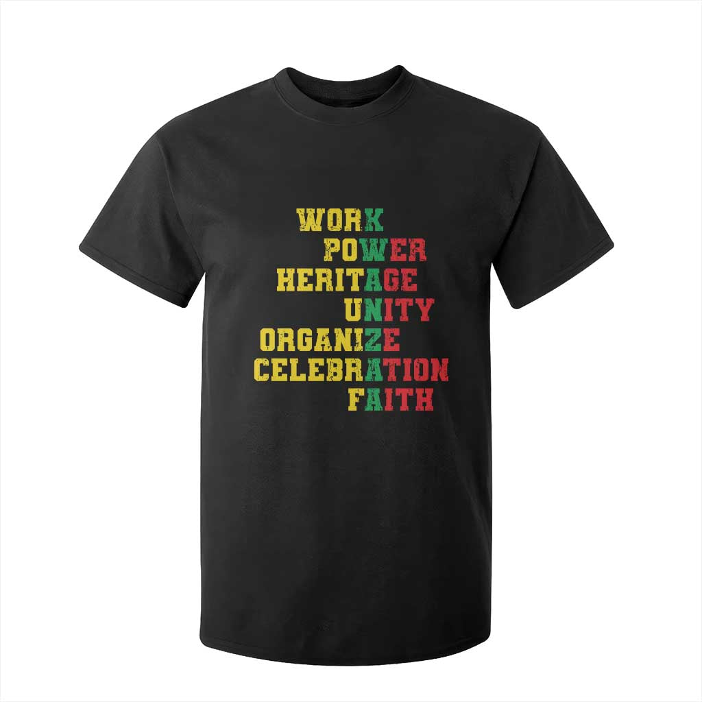 African American Christmas Kwanzaa T Shirt For Kid Work Power Heritage Unity Organize Celebration Faith