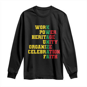 African American Christmas Kwanzaa Long Sleeve Shirt Work Power Heritage Unity Organize Celebration Faith