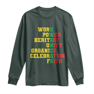 African American Christmas Kwanzaa Long Sleeve Shirt Work Power Heritage Unity Organize Celebration Faith