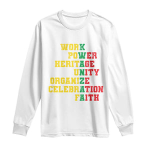 African American Christmas Kwanzaa Long Sleeve Shirt Work Power Heritage Unity Organize Celebration Faith