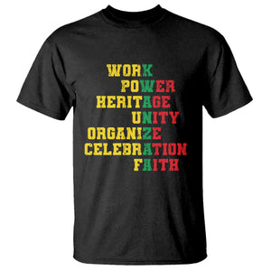 African American Christmas Kwanzaa T Shirt Work Power Heritage Unity Organize Celebration Faith