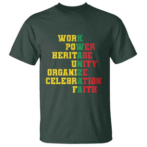 African American Christmas Kwanzaa T Shirt Work Power Heritage Unity Organize Celebration Faith