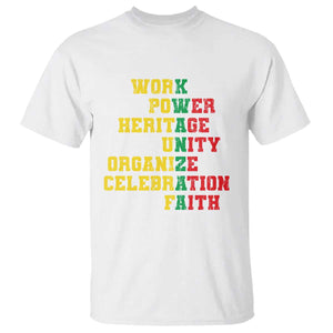 African American Christmas Kwanzaa T Shirt Work Power Heritage Unity Organize Celebration Faith