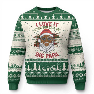 African American Christmas Santa Kwanzaa Ugly Christmas Sweater I Love It When You Call Me Big Papa