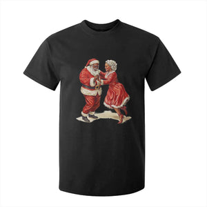 African American Christmas Black Santa Mr Mrs Claus Dancing T Shirt For Kid