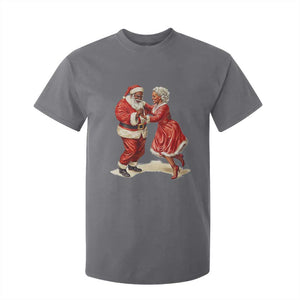 African American Christmas Black Santa Mr Mrs Claus Dancing T Shirt For Kid