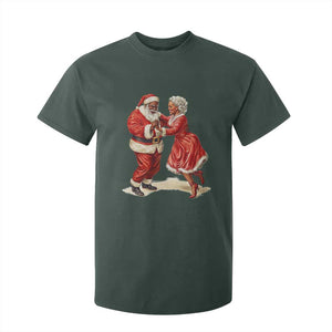 African American Christmas Black Santa Mr Mrs Claus Dancing T Shirt For Kid