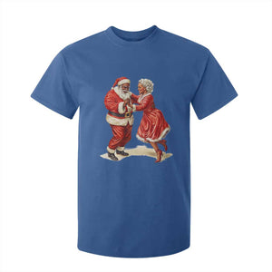 African American Christmas Black Santa Mr Mrs Claus Dancing T Shirt For Kid