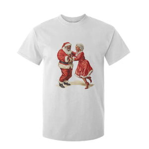 African American Christmas Black Santa Mr Mrs Claus Dancing T Shirt For Kid