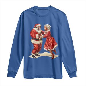 African American Christmas Black Santa Mr Mrs Claus Dancing Long Sleeve Shirt