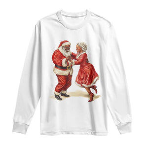 African American Christmas Black Santa Mr Mrs Claus Dancing Long Sleeve Shirt