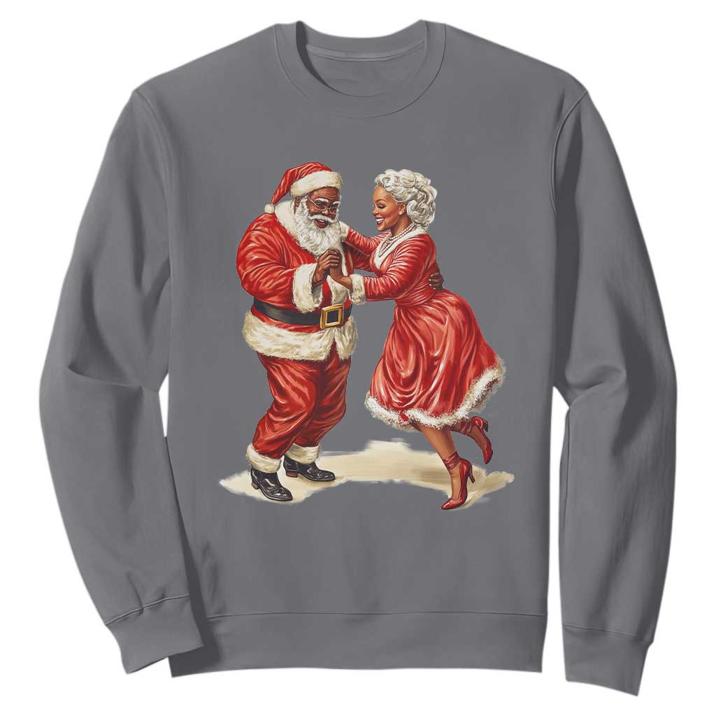 African American Christmas Black Santa Mr Mrs Claus Dancing Sweatshirt