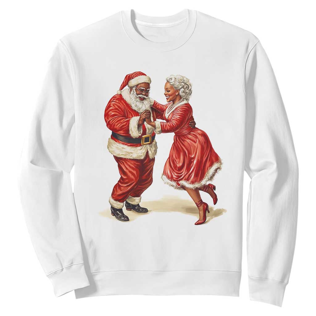 African American Christmas Black Santa Mr Mrs Claus Dancing Sweatshirt