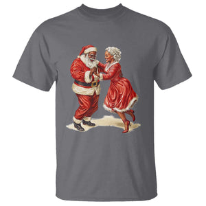 African American Christmas Black Santa Mr Mrs Claus Dancing T Shirt