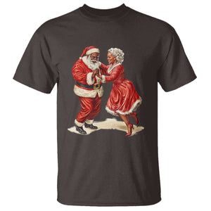 African American Christmas Black Santa Mr Mrs Claus Dancing T Shirt