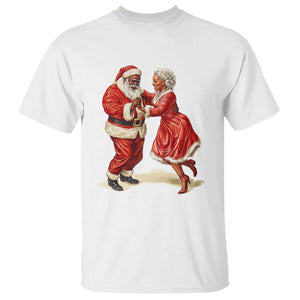 African American Christmas Black Santa Mr Mrs Claus Dancing T Shirt