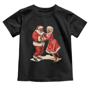 African American Christmas Black Santa Mr Mrs Claus Dancing Toddler T Shirt