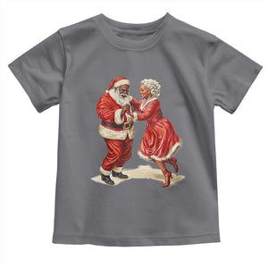 African American Christmas Black Santa Mr Mrs Claus Dancing Toddler T Shirt