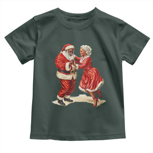 African American Christmas Black Santa Mr Mrs Claus Dancing Toddler T Shirt