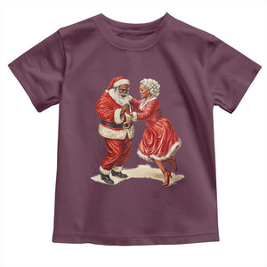 African American Christmas Black Santa Mr Mrs Claus Dancing Toddler T Shirt