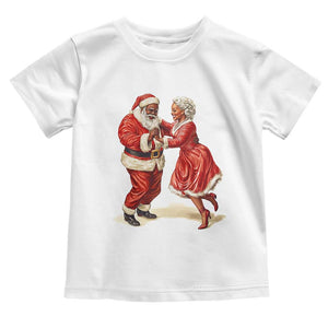 African American Christmas Black Santa Mr Mrs Claus Dancing Toddler T Shirt