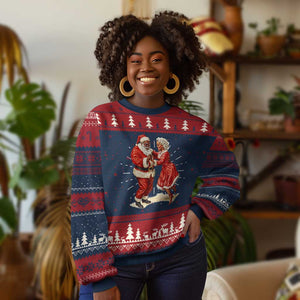 African American Christmas Black Santa Mr Mrs Claus Dancing Ugly Christmas Sweater