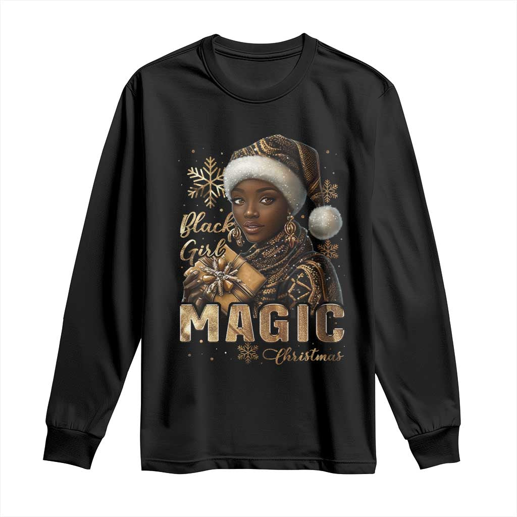 Christmas Melanin Black Girl Magic Long Sleeve Shirt