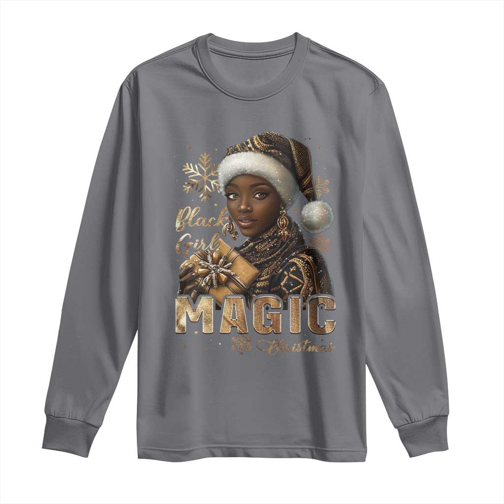 Christmas Melanin Black Girl Magic Long Sleeve Shirt