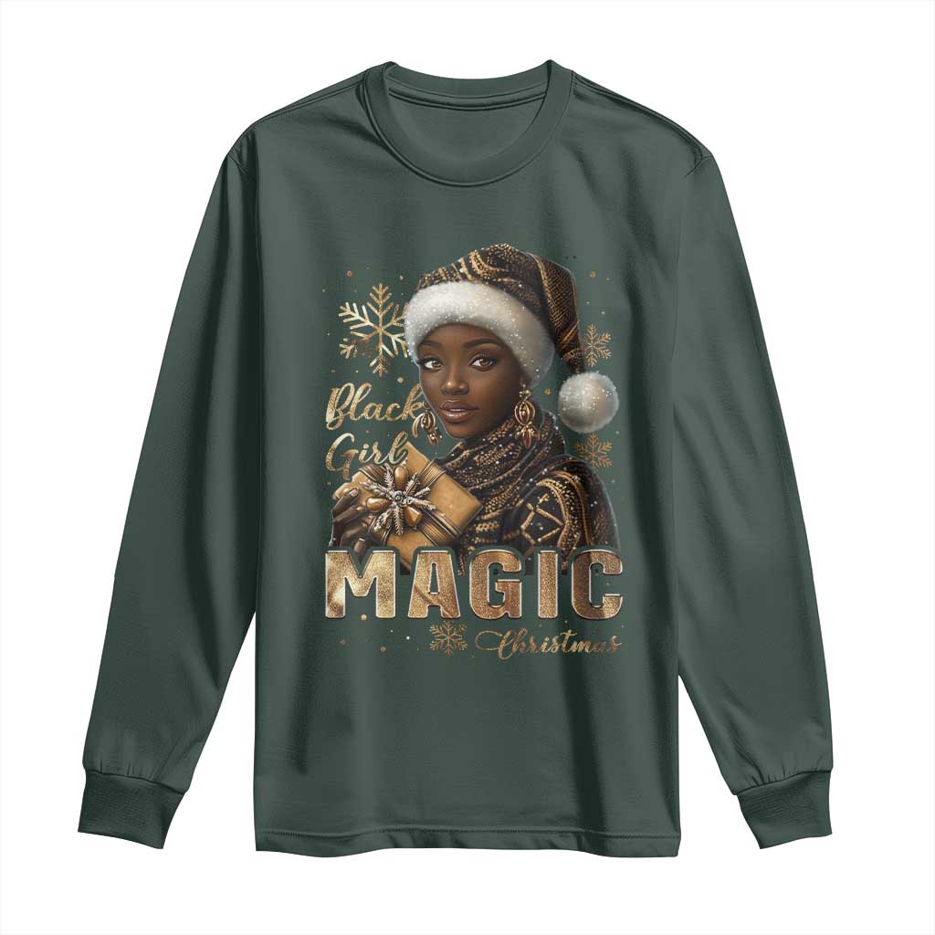 Christmas Melanin Black Girl Magic Long Sleeve Shirt