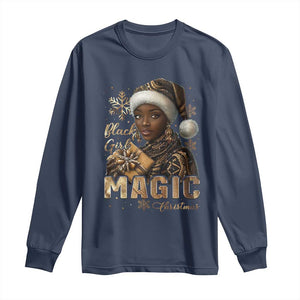Christmas Melanin Black Girl Magic Long Sleeve Shirt