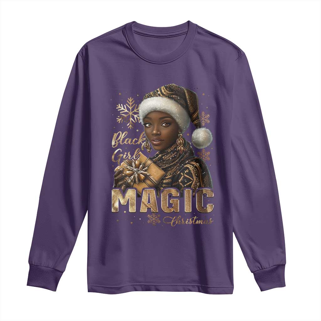 Christmas Melanin Black Girl Magic Long Sleeve Shirt