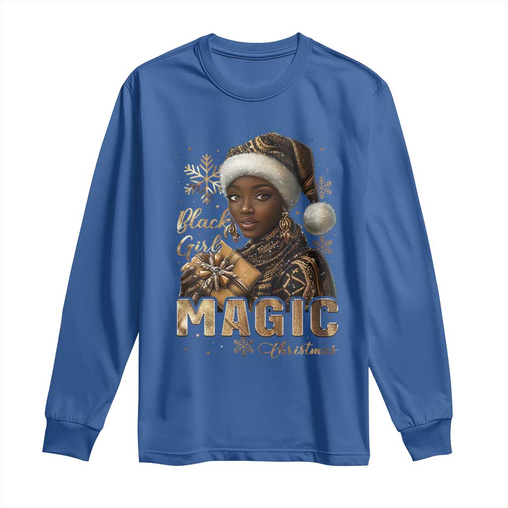Christmas Melanin Black Girl Magic Long Sleeve Shirt