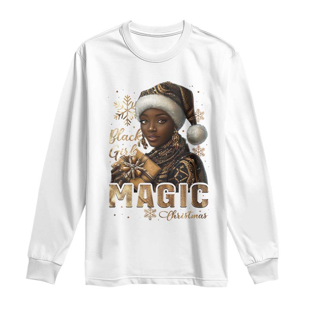 Christmas Melanin Black Girl Magic Long Sleeve Shirt
