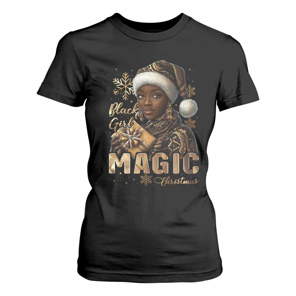 Christmas Melanin Black Girl Magic T Shirt For Women