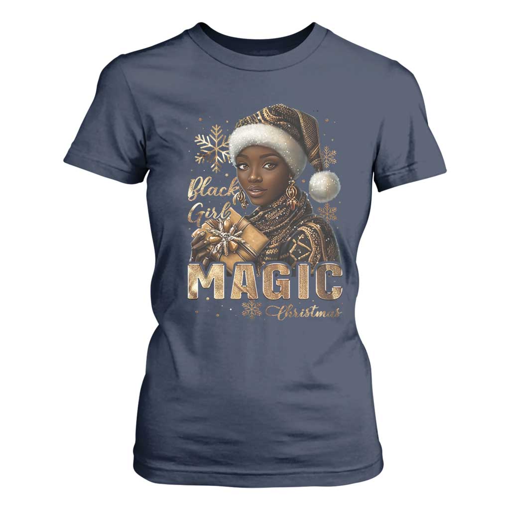 Christmas Melanin Black Girl Magic T Shirt For Women