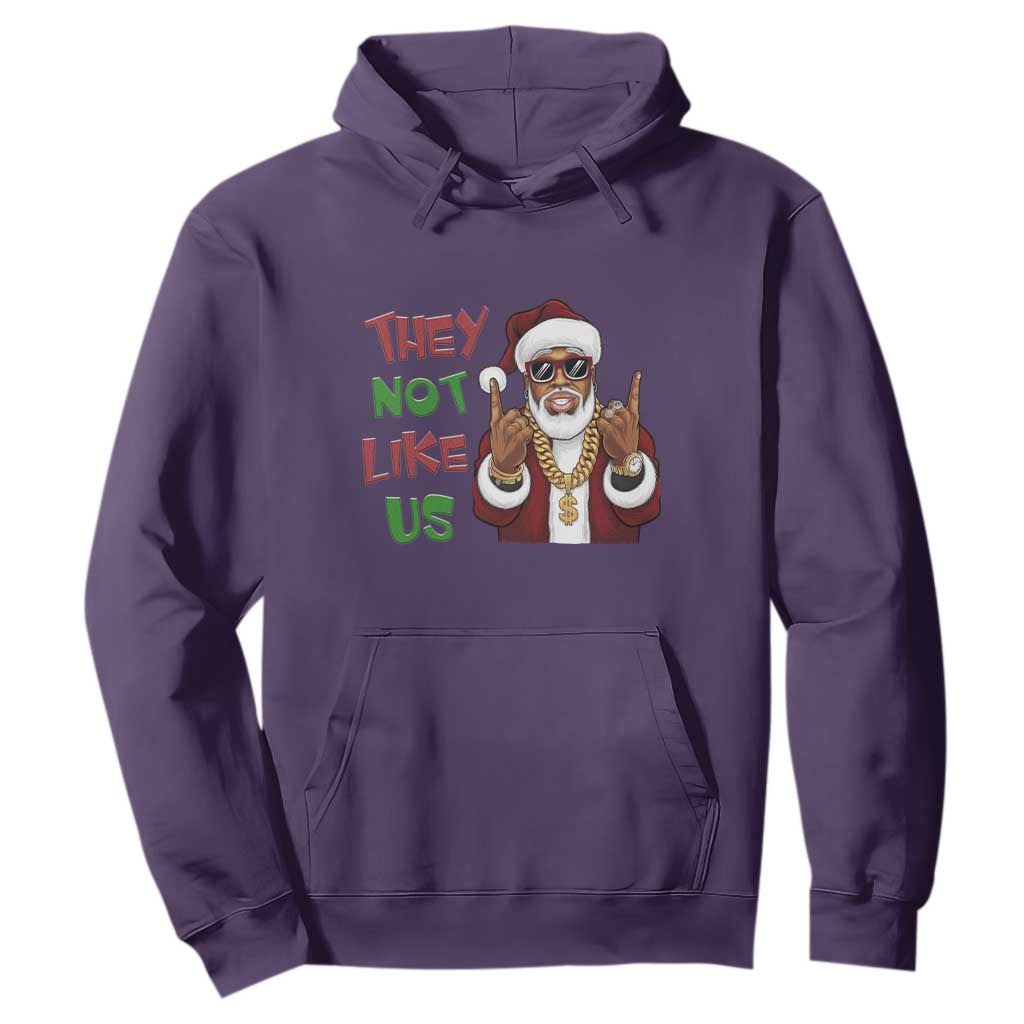 Funny Black Santa Xmas Hiphop Hoodie They Not Like Us African American Christmas