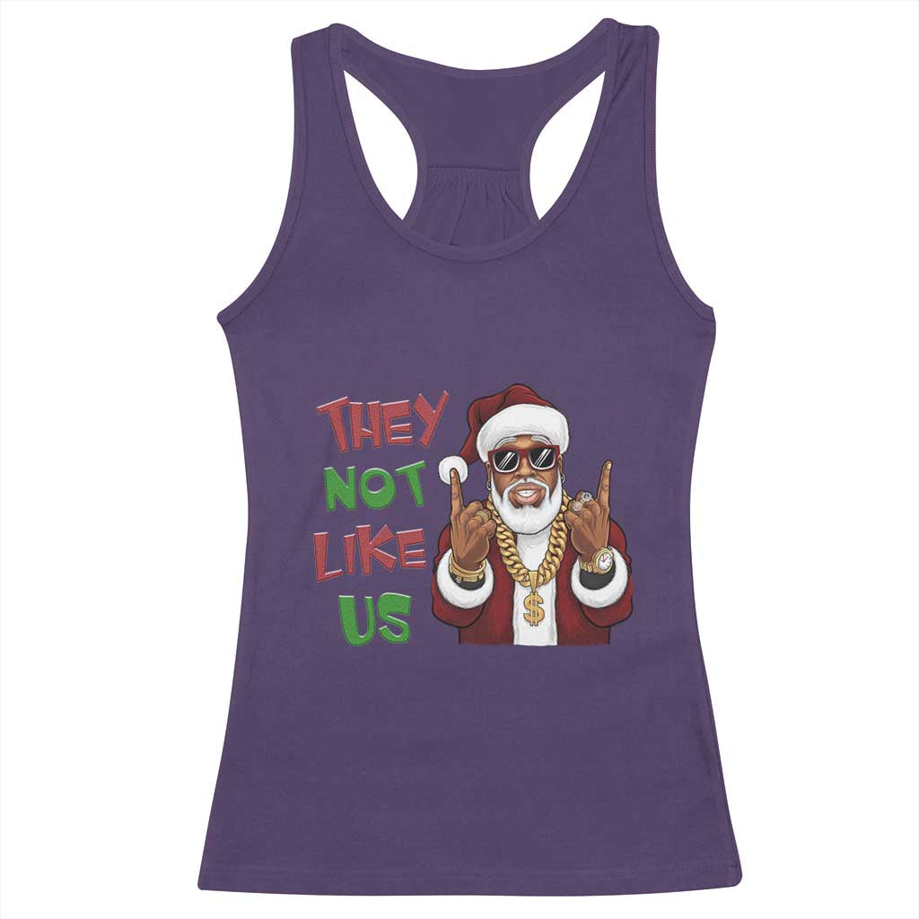 Funny Black Santa Xmas Hiphop Racerback Tank Top They Not Like Us African American Christmas